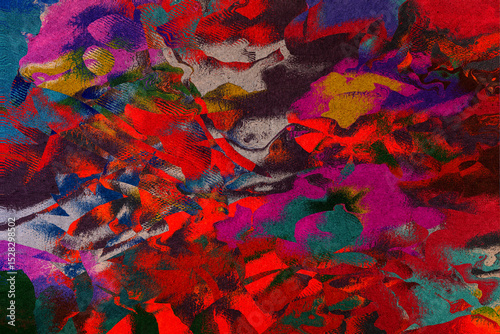 Abstract digital artwork with layered textures and expressive forms. Suitable for backgrounds, posters, or creative design projects.