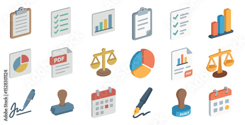 Business and finance icons for reports and presentations