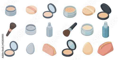 Makeup essentials collection for beauty and cosmetic design projects