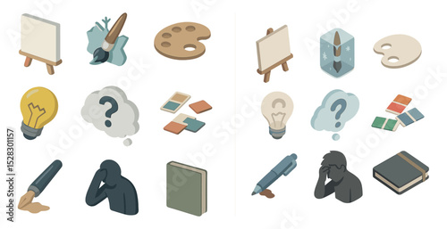 Creative process and design concepts with art and idea icons