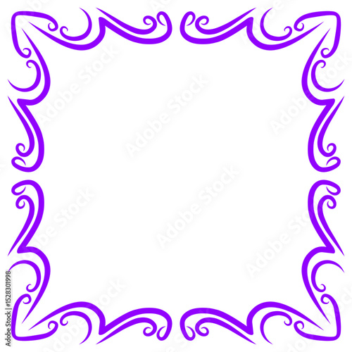 Vibrant violet ornate border against dark void creating a dramatic statement
