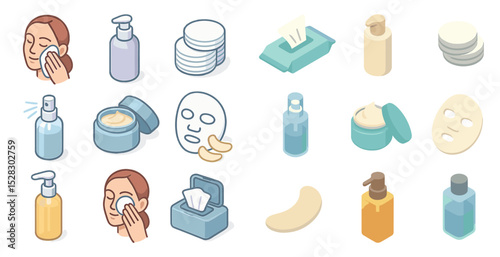 Skincare routine essentials and products for daily facial care and beauty