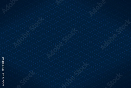 Infinity dark blue 3D grid isometric floor background with gradient fade and depth effect. Ideal for backgrounds, tech designs, templates, presentations, and modern digital content.