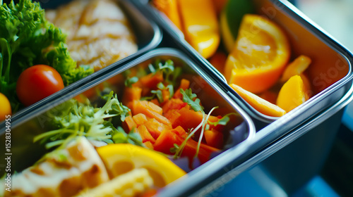 una lonchera saludable con comida rica y organica frutas y verduras lonche escolar infantil