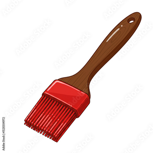BBQ Essentials: Vibrant Red Basting Brush for Dad's Grilling Set