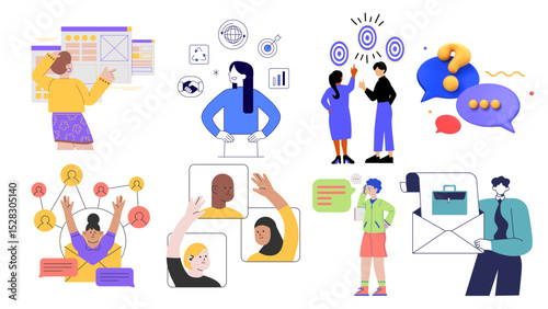 Diverse team collaboration business strategy planning and communication