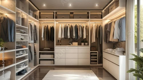Spacious walk-in closet with ample storage