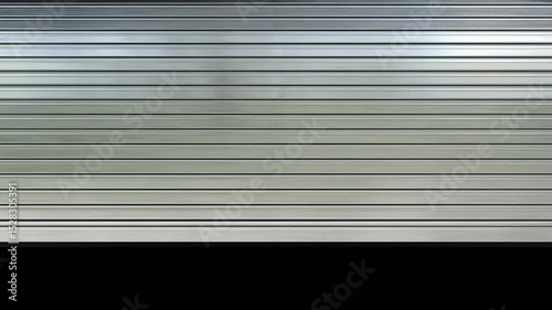 Silver industrial storage door close and open.
Animation of metal roller shutter door in an industrial setting with alpha mask included.
