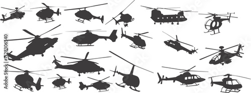 set of silhouettes of insects