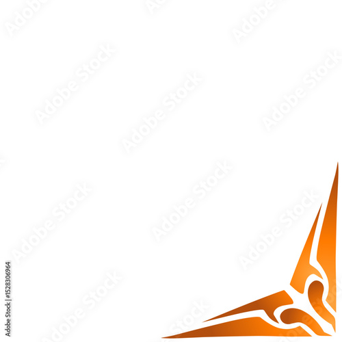 Fiery corner element with sharp edges illuminating the darkness for graphic design