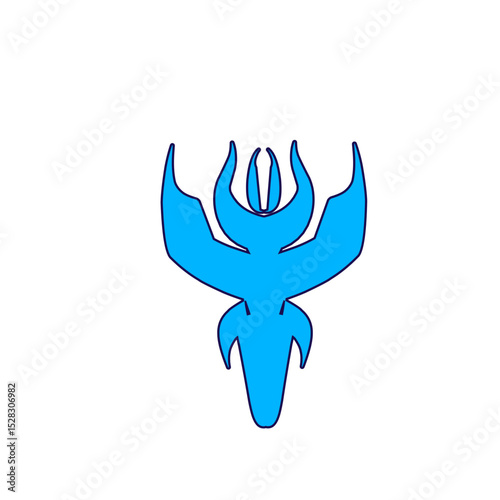 Abstract glowing cyan figure against black backdrop evokes mystical ambiance