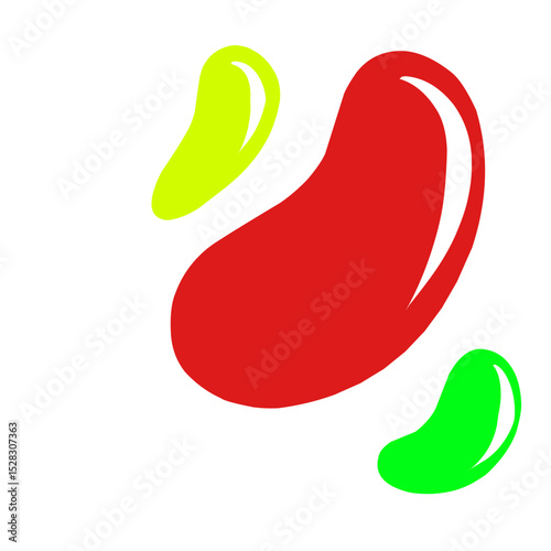 Colorful confectionery assortment scattered on solid background for minimalistic design