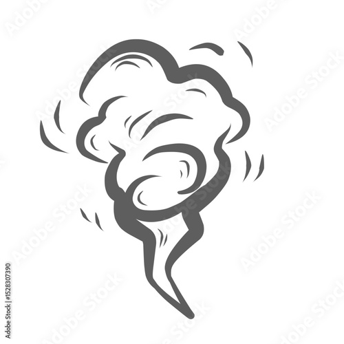Stylized smoke cloud formation, minimalist illustration on a contrasting dark backdrop