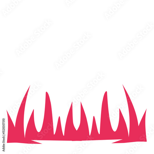 Crimson spiky forms against midnight backdrop creating abstract minimalist shape