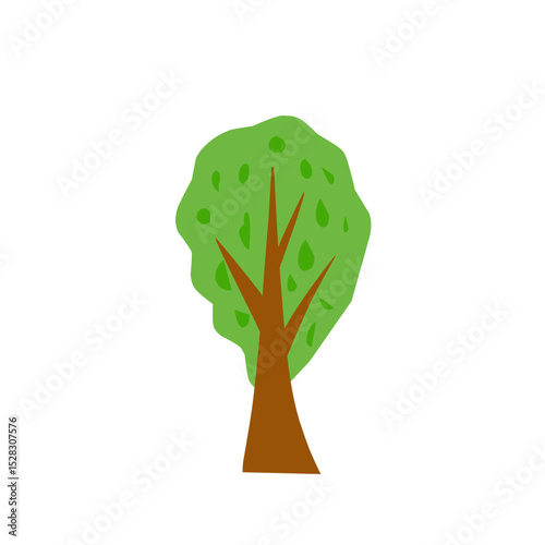 Stylized arboreal illustration against a stark backdrop evokes simple nature