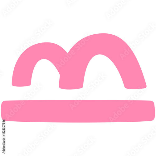 Illustration of a pink libra astrological sign with smooth edges on a white background design style