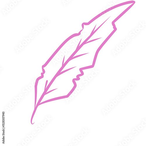 Elegant avian plume illustration with simplistic design on stark contrast backdrop