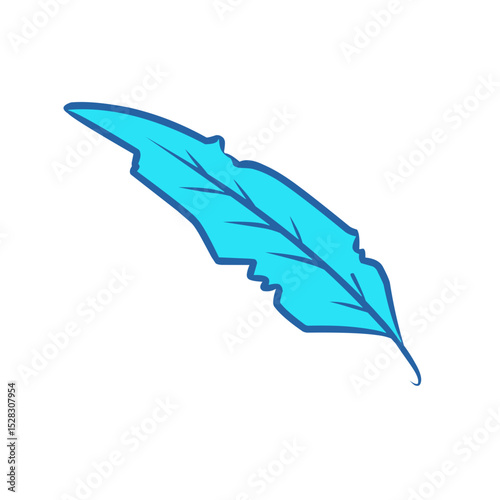 Serene floating cyan feather against a stark backdrop creating abstract beauty