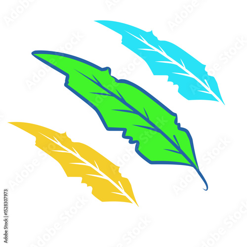 Stylized trio of botanical foliage against a deep black backdrop artfully displayed