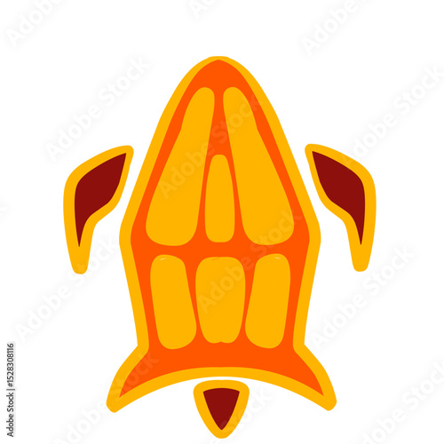 Abstract rendering showcasing turtle form with creative color palette use