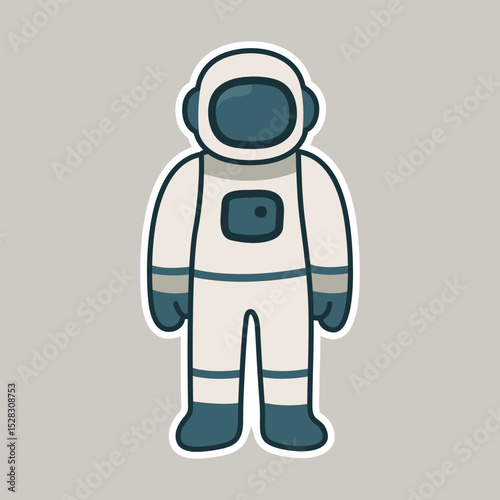 Astronaut Cartoon Illustration Space Exploration Futuristic Design Sci-Fi Concept Outer Space Adventure Cosmic Travel Galaxy Discovery Astronaut Suit Technology Universe Art Minimalist