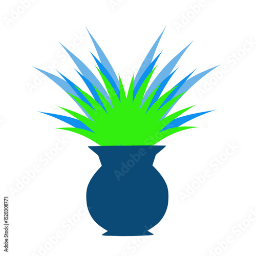 Stylized botanical arrangement in an abstract digital illustration minimal