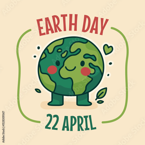 Earth Day Illustration Eco-Friendly Celebration Sustainability Awareness Environmental Protection Love the Planet April 22 Climate Action Nature Conservation Green Future Save Earth Concept
