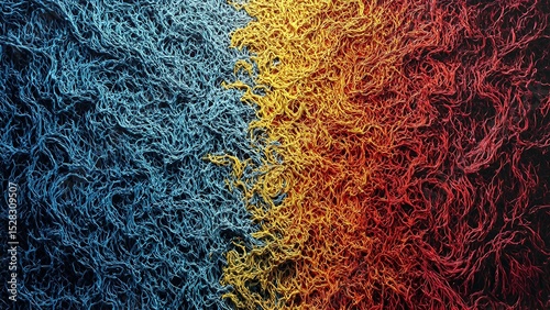 Abstract representation of anxiety syndrome featuring vibrant colors and tangled lines. Ideal for mental health projects, artwork, and contemporary design elements.