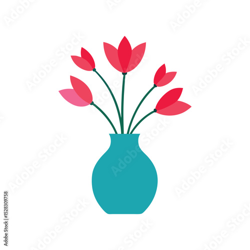 vase with flower vector