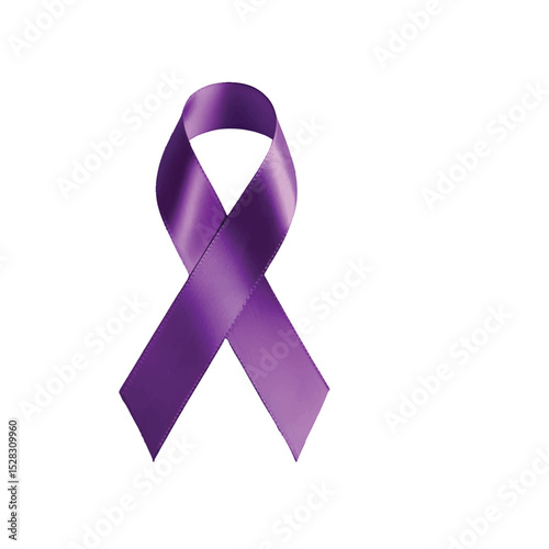 Elegant purple ribbon design element for invitations and branding