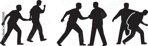 Two men in silhouette, one helping the other walk.