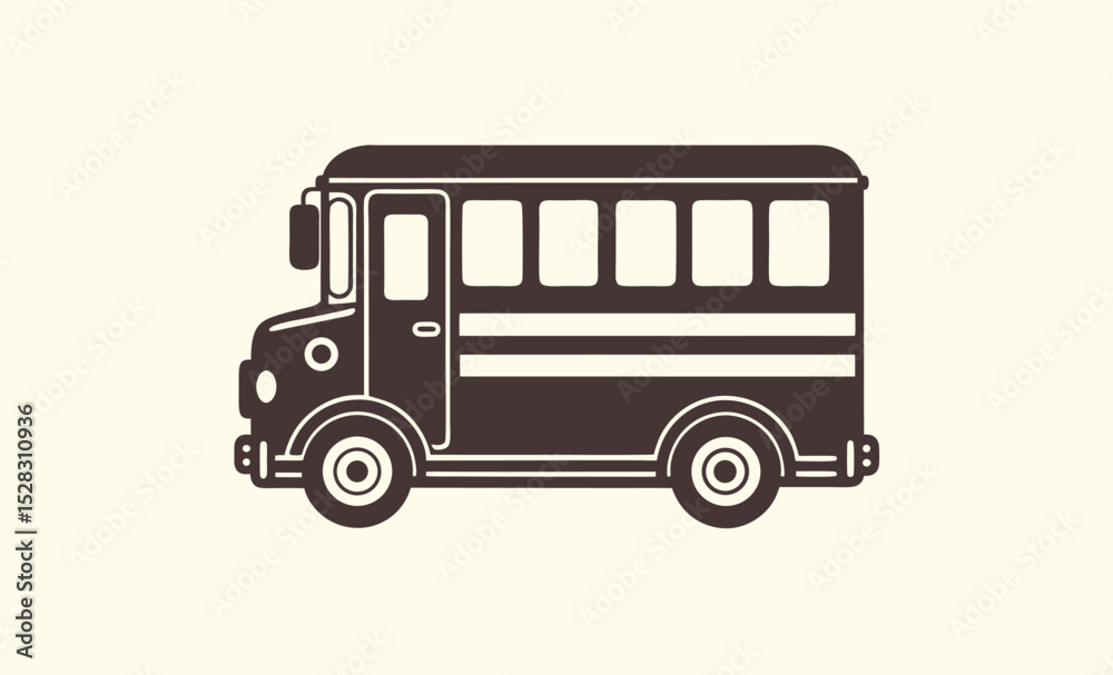School bus icon, school bus icon outline coloring book page line art vector silhouettes School bus icon, school bus icon outline coloring book page line art vector silhouettes