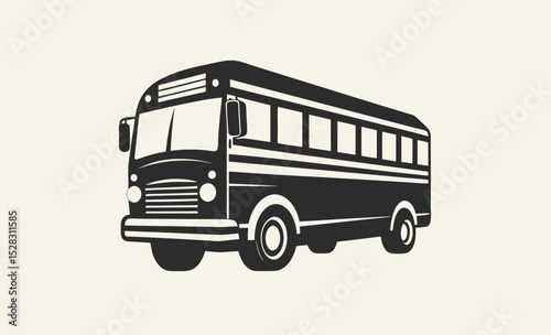 School bus icon, school bus icon outline coloring book page line art vector silhouettes  