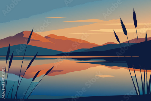 sunset in the mountains