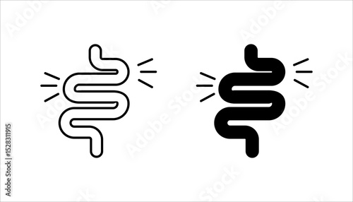 Gut constipation icon design, Intestines icon, symbol of digestion system flat style vector illustration, color editable.
