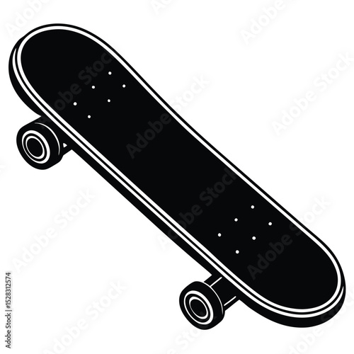 Skateboard isolated on white background, a fun sport equipment illustration
