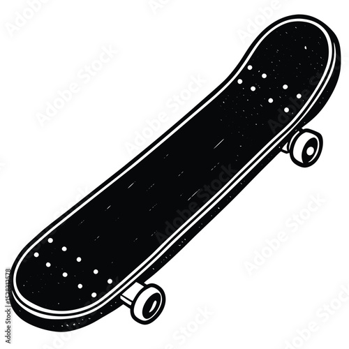 Skateboard isolated on white background, a fun sport equipment illustration