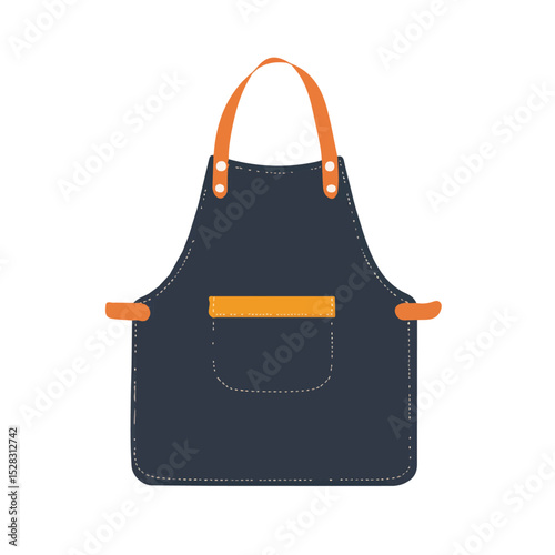 Apron vector 2D flat illustration, isolated on a white background.