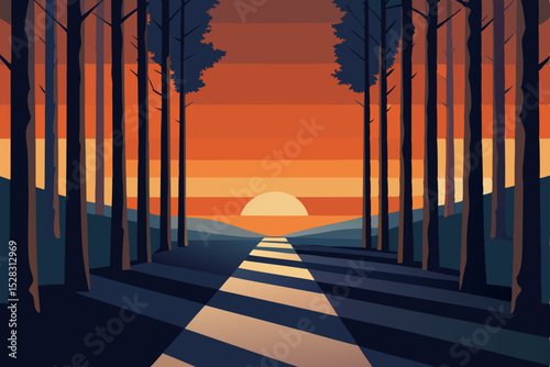 sunset in the park
