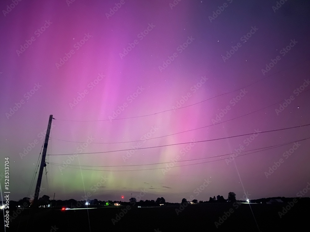 Fototapeta premium Northern Lights in Indiana