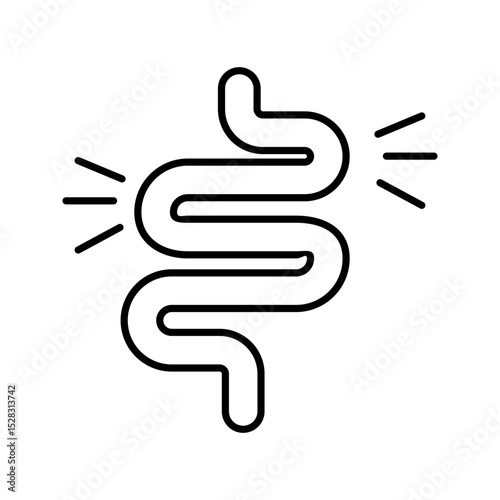 Gut constipation icon design, Intestines icon, symbol of digestion system flat style vector illustration, color editable.
