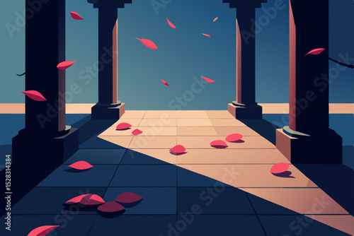 illustration of a red chair in the background