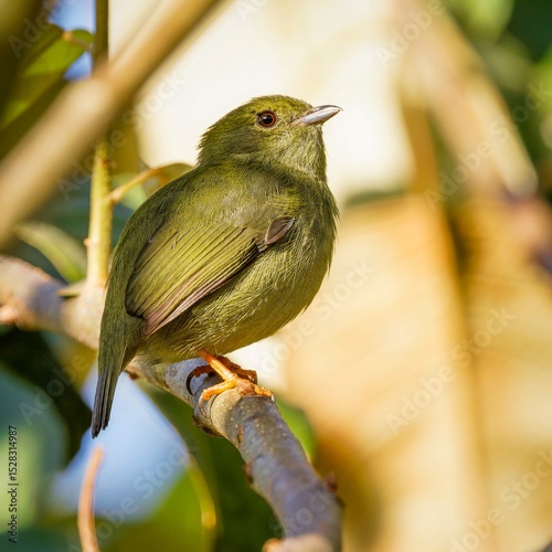 Female white-bearded Manakin 