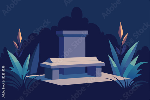 vector illustration of a modern building with reflection