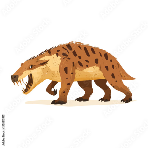 Andrewsarchus 2D flat vector illustration, isolated on a white background.