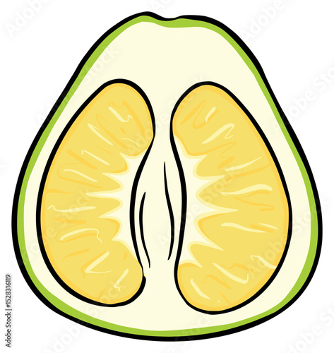 pomelo fruit inside sliced
