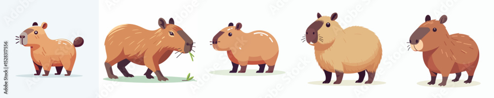 Naklejka premium Vector of a capybara