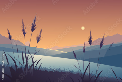 sunset in the mountains
