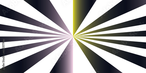 Abstract explosion with Sun ray radial beam sunrise. Funky ray elements, circle motifs.Sunburst pinwheel design, with sense of movement and energy. Wavy, curved stripes.a hypnotic, sunburst optical.