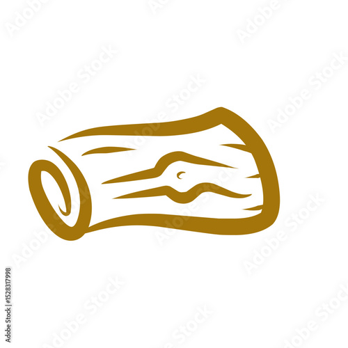 Stylized illustration of a cut log on a black background creating abstraction